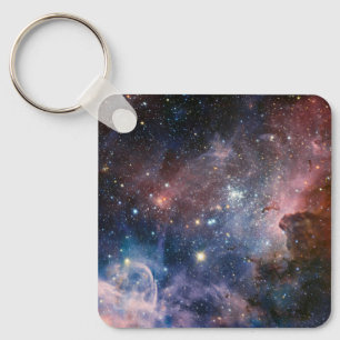 Red & Blue Carina Nebula Hubble Telescope Key Ring