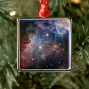 Red & Blue Carina Nebula Hubble Telescope Metal Tree Decoration