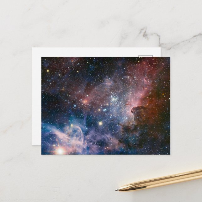 Red & Blue Carina Nebula Hubble Telescope Postcard (Front/Back In Situ)