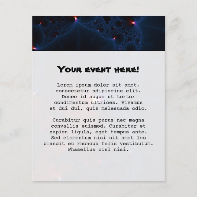 Red Blue Cells Fractal Art Flyer (Front)