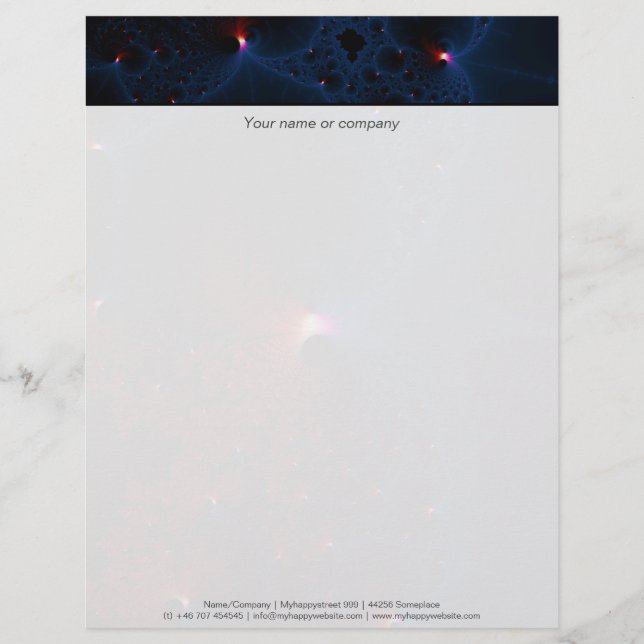 Red Blue Cells Fractal Art Letterhead (Front)