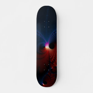 Red Blue Cells Fractal Art Skateboard