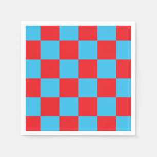 Red Blue Chequered Check Design  Napkin