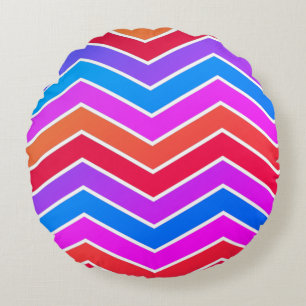Red & Blue Chevron Print Throw Pillow
