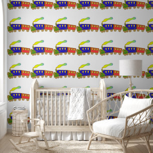 Red Blue Choo Choo Train Kids  Wallpaper