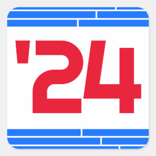 Red & Blue Class of '24 Graduation Square Sticker