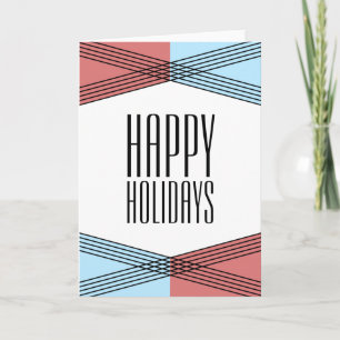 Red Blue Colourful Deco Holiday Card