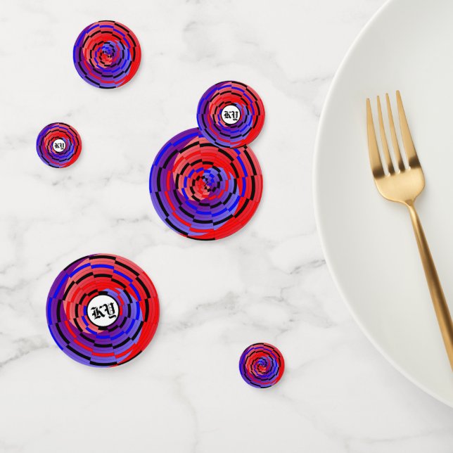 Red & Blue Counter Spiral by Kenneth Yoncich Confetti (Group)
