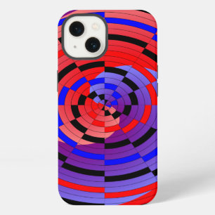 Red & Blue Counter Spiral by Kenneth Yoncich iPhone 13 Case