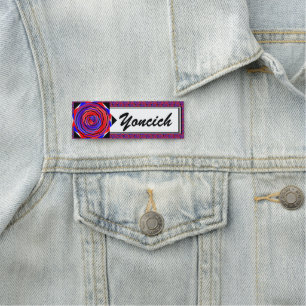 Red & Blue Counter Spiral by Kenneth Yoncich Name Tag