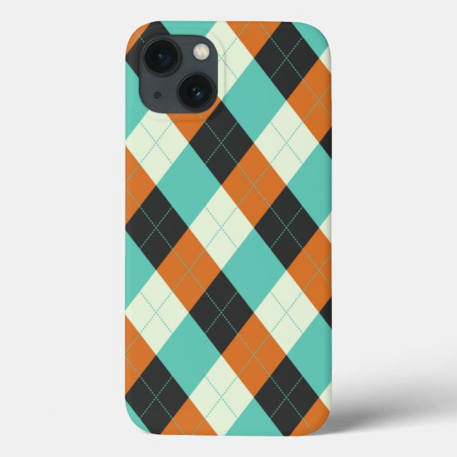 Red, Blue, & Cream Argyle Case-Mate iPhone Case (Back)