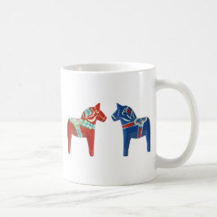 Red & Blue Dala Horse Coffee Mug