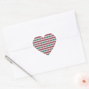 Red & Blue Diamond Glitter Heart Sticker