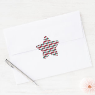 Red & Blue Diamond Glitter Star Sticker