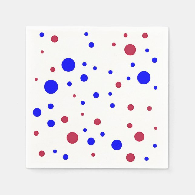 Red & Blue Dots Napkin (Front)