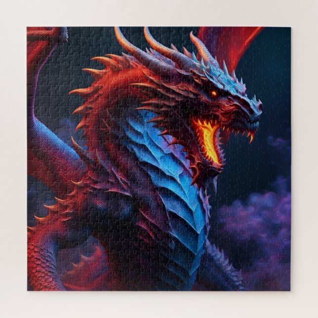 Red & Blue Dragon Jigsaw Puzzle (Vertical)