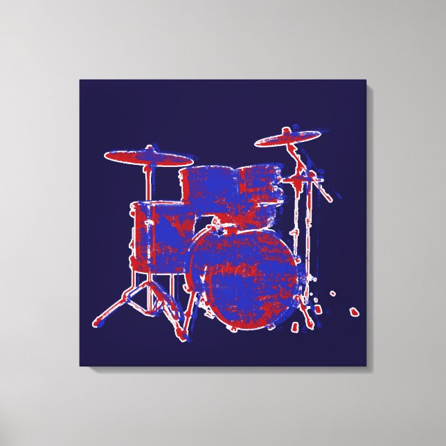 red & blue drums canvas print (Front)