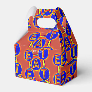 red/blue eat candy tin favour box