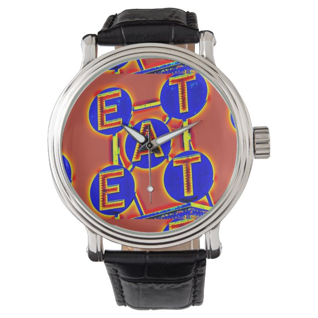 red/blue eat wristwatch (Front)