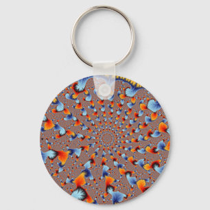Red Blue Flames Keychain