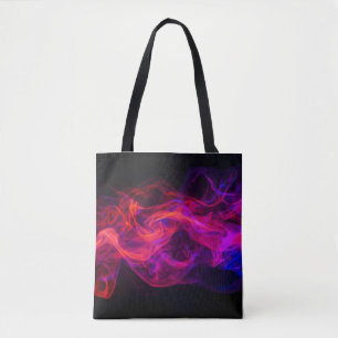 Red + Blue Flames on a Roomy Black Tote Bag