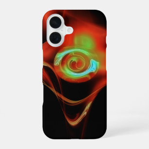 RED BLUE FRACTAL ROSE iPhone 16 CASE
