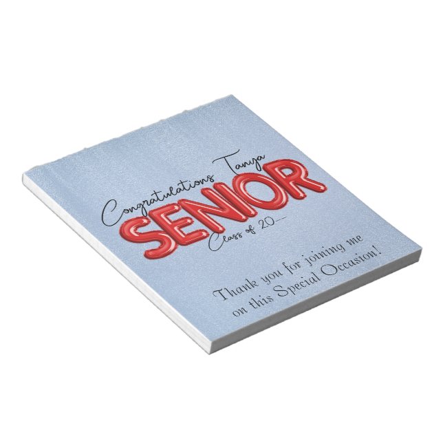 Red & Blue Graduation Candy Bar Wraps Party Favour Notepad (Angled)