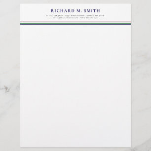Red Blue Green 3 Lines Professional Name Contact Custom Letterhead
