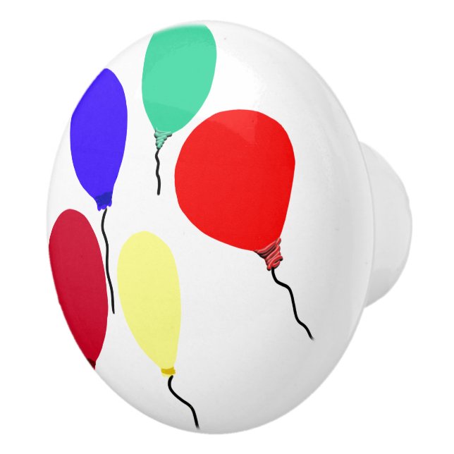 Red Blue Green Balloons Ceramic Knob (Right)