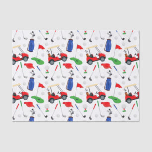Red Blue & Green Golf Tissue Paper