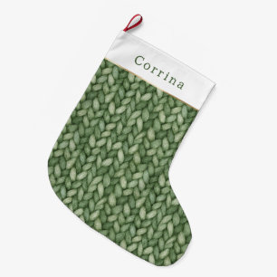Red Blue Green Plaid Stripes Christmas Large Christmas Stocking