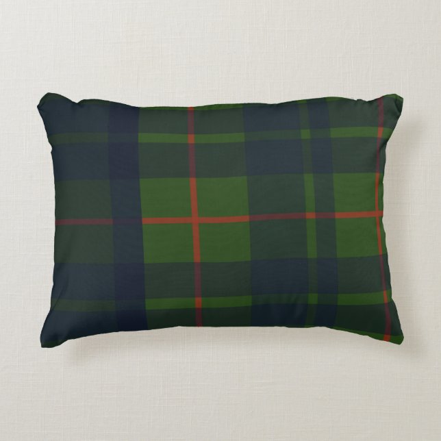 Red Blue Green Tartan Plaid Scottish Plaid  Decorative Cushion (Front)
