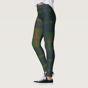 Red Blue Green Tartan Plaid Scottish Plaid Leggings