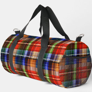 Red Blue Green Yellow Plaid Tartan Design  Duffle Bag