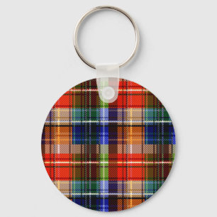 Red Blue Green Yellow Plaid Tartan Design Key Ring