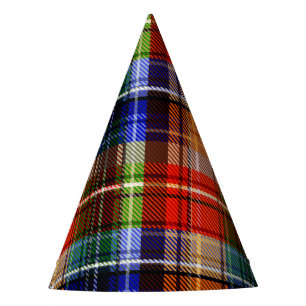 Red Blue Green Yellow Plaid Tartan Design Party Hat