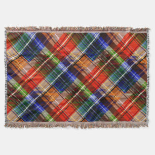 Red Blue Green Yellow Plaid Tartan Design  Throw Blanket