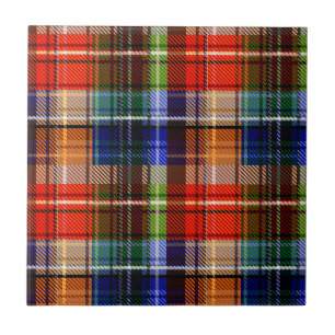 Red Blue Green Yellow Plaid Tartan Design Tile