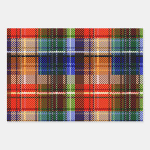 Red Blue Green Yellow Plaid Tartan Design  Wrapping Paper Sheet