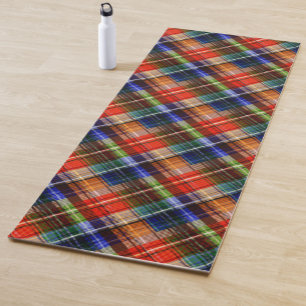 Red Blue Green Yellow Plaid Tartan Design Yoga Mat