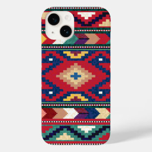 Red Blue Green Yellow White Oriental Kilim Rug Case-Mate iPhone 14 Case