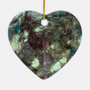 Red blue grey abstract grunge graphic design art ceramic tree decoration