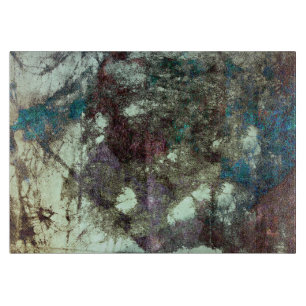 Red blue grey abstract grunge graphic design art cutting board