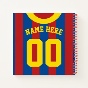 Red & Blue Jersey Template Notebook Soccer Rugby