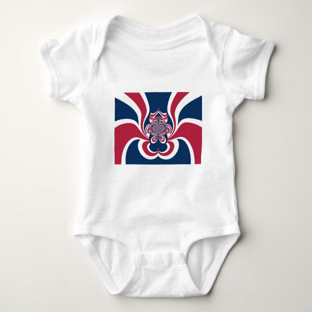 Red Blue Kaleidoscope Art Print Baby Bodysuit (Front)
