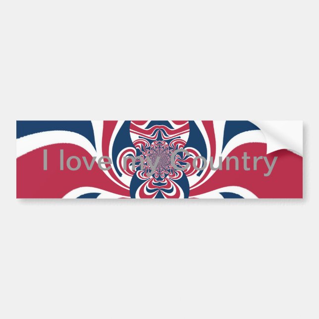 Red Blue Kaleidoscope Art Print Bumper Sticker (Front)