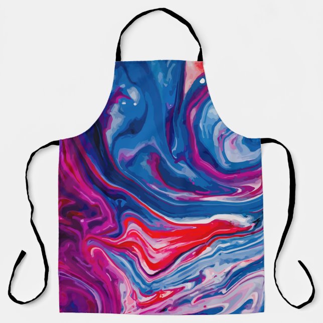 Red blue marble texture apron (Front)