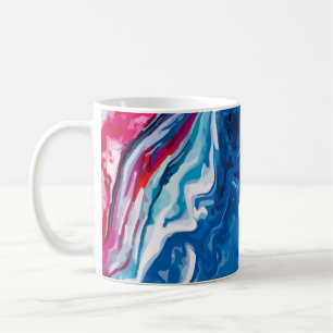 Red blue marble texture coffee mug