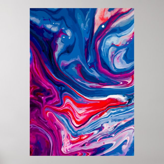 Red blue marble texture poster (Front)