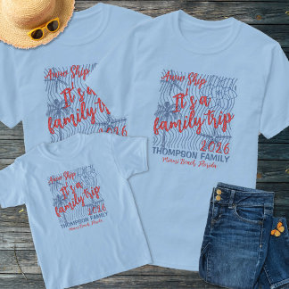 Red & Blue Name Location Matching Family Vacation T-Shirt